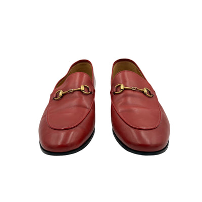 GUCCI red leather loafers size 40