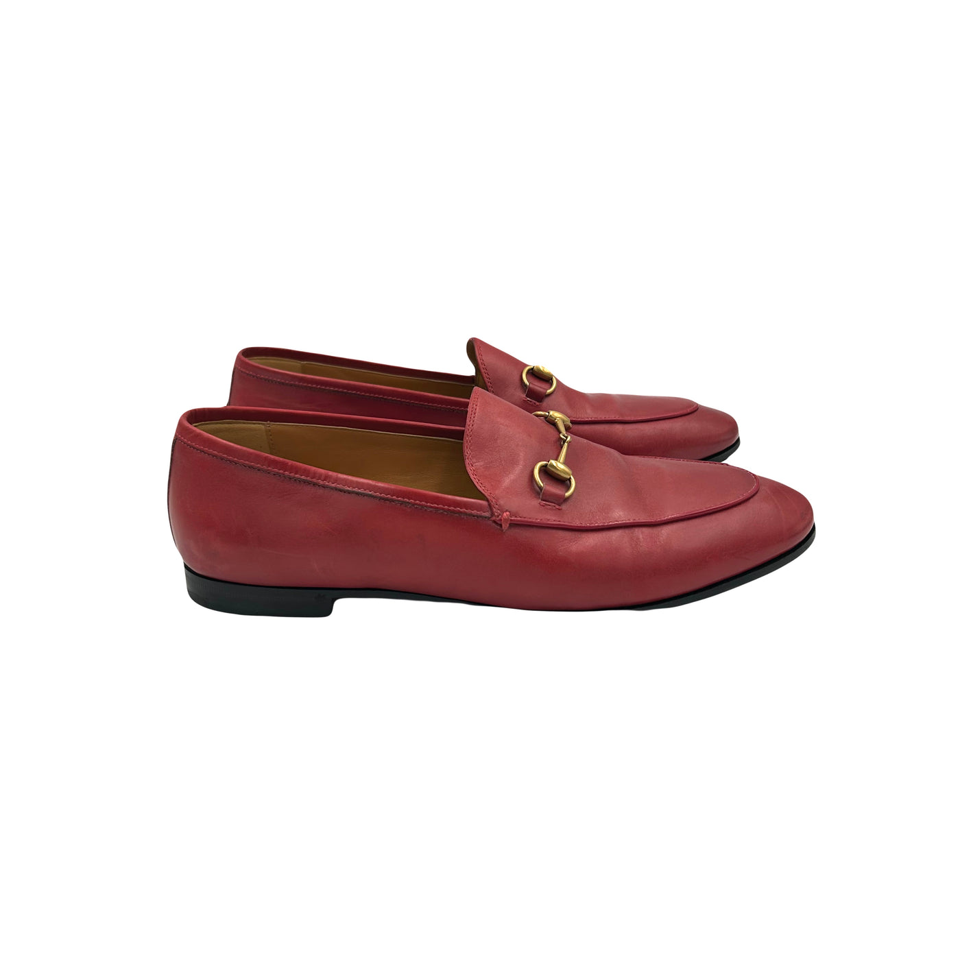 GUCCI red leather loafers size 40