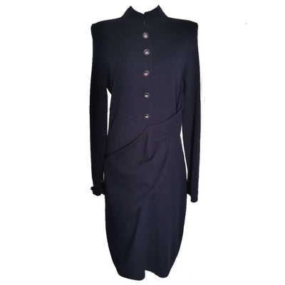 CHANEL Paris-Bombay navy wool dress size 42