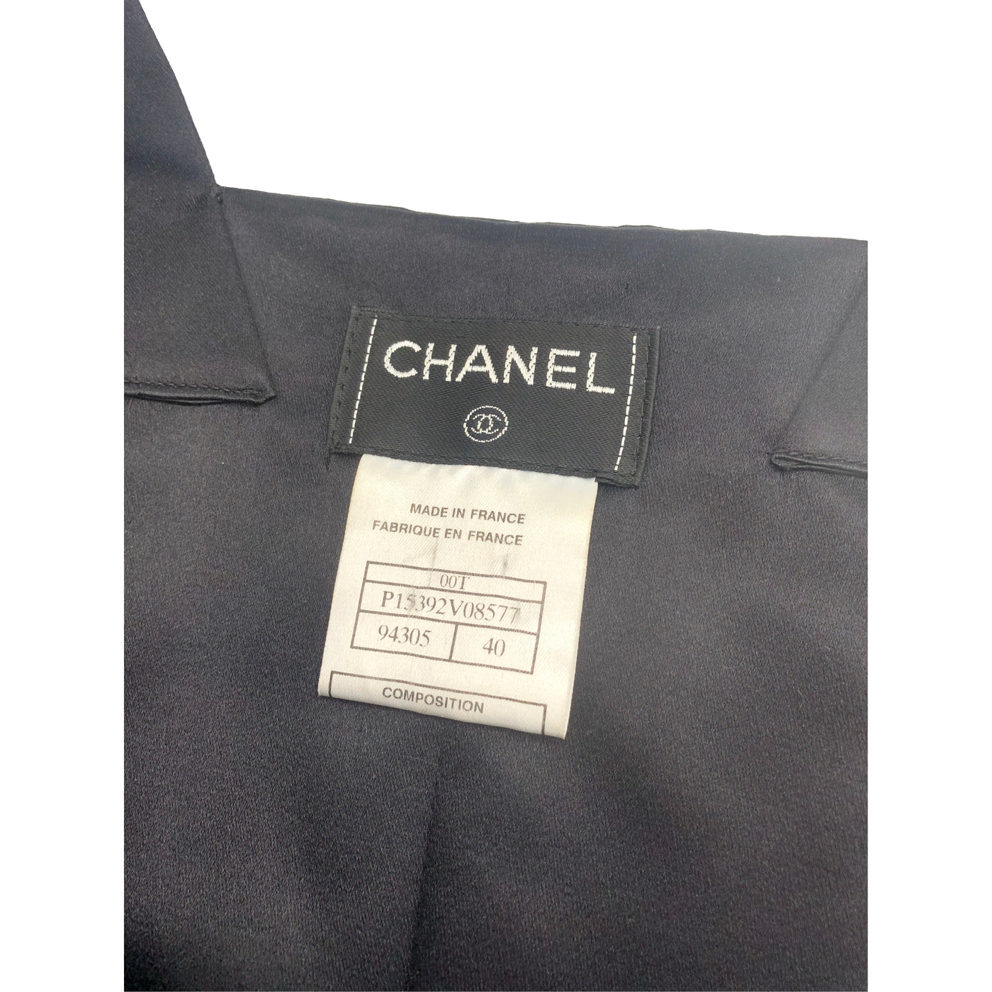 CHANEL black silk asymetrical top 00T