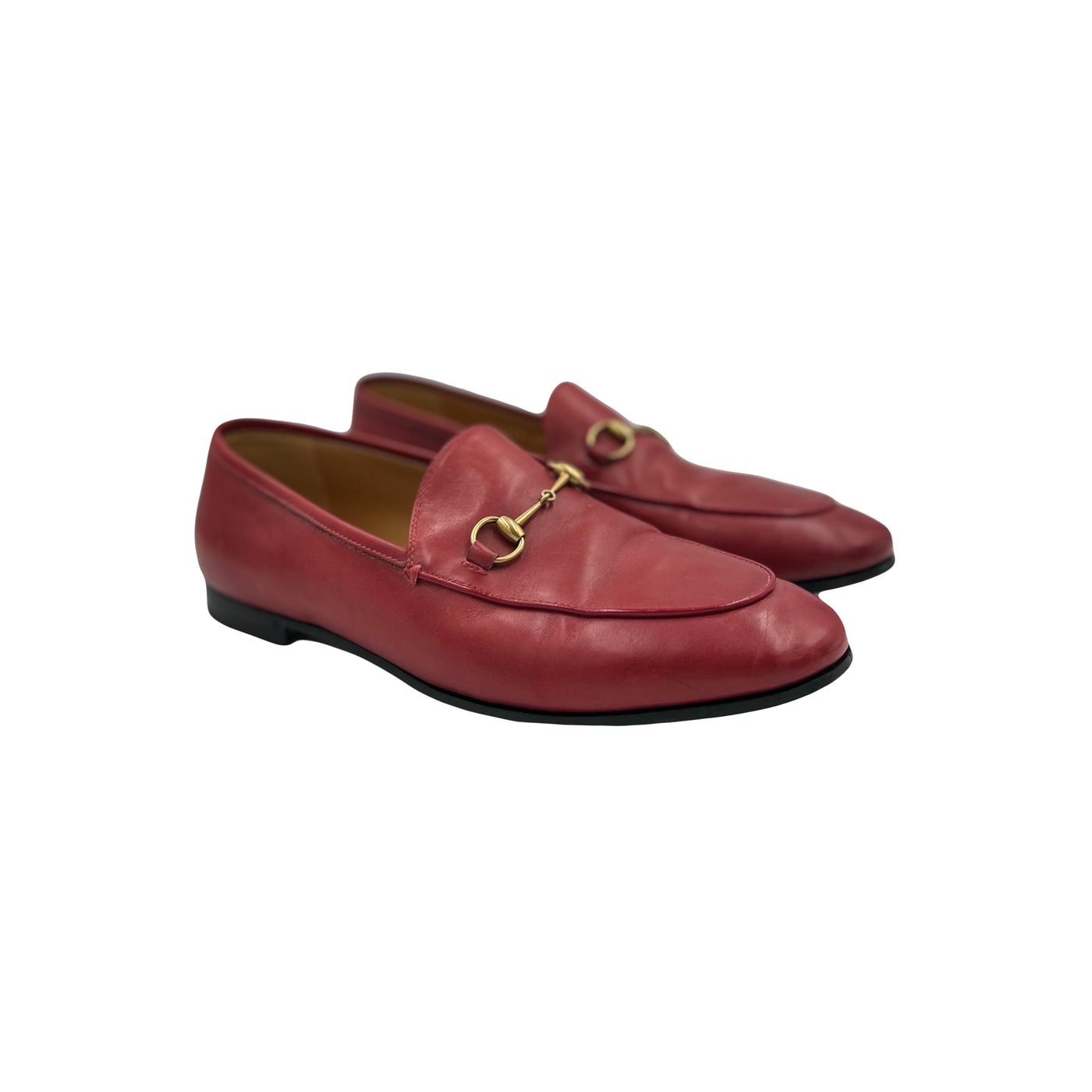 GUCCI red leather loafers size 40