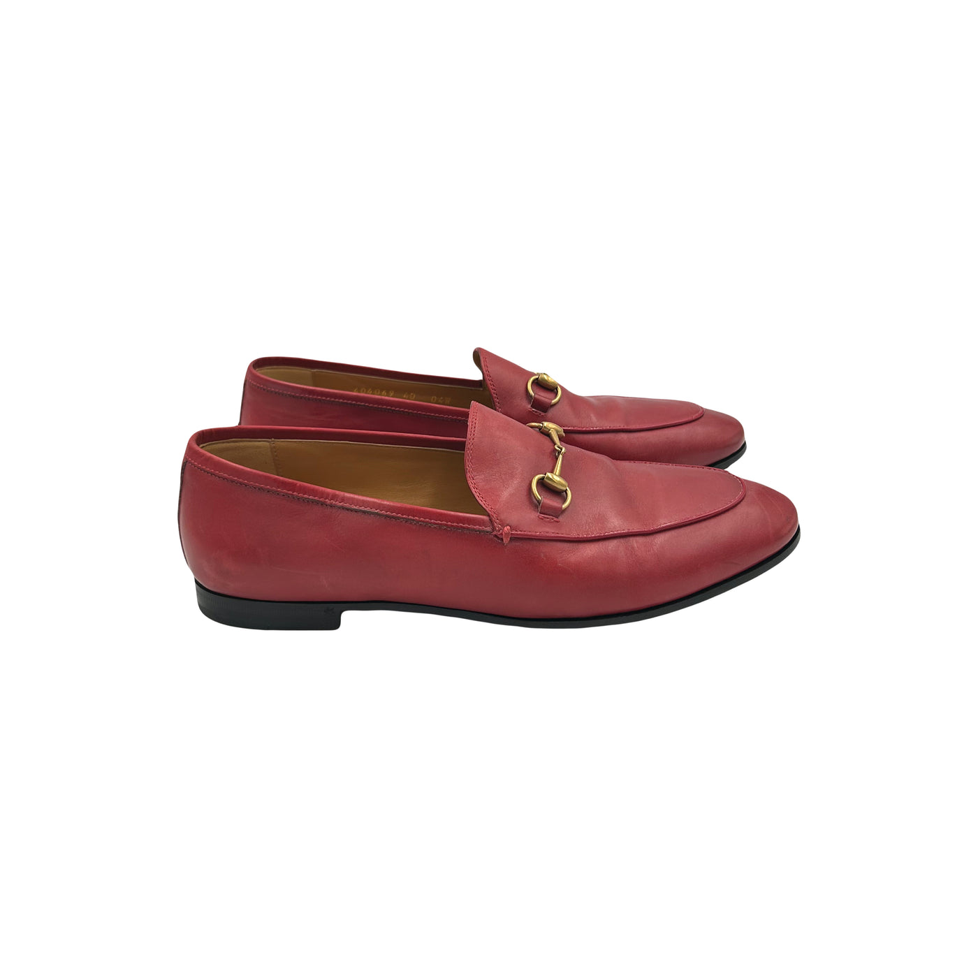 GUCCI red leather loafers size 40