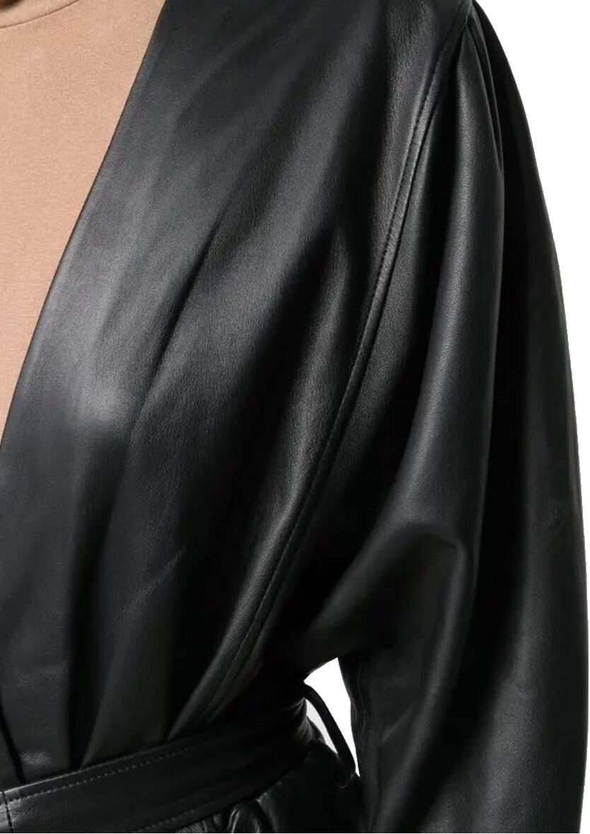 IRO Lambskin leather jumpsuit size 34 RRP: $1468