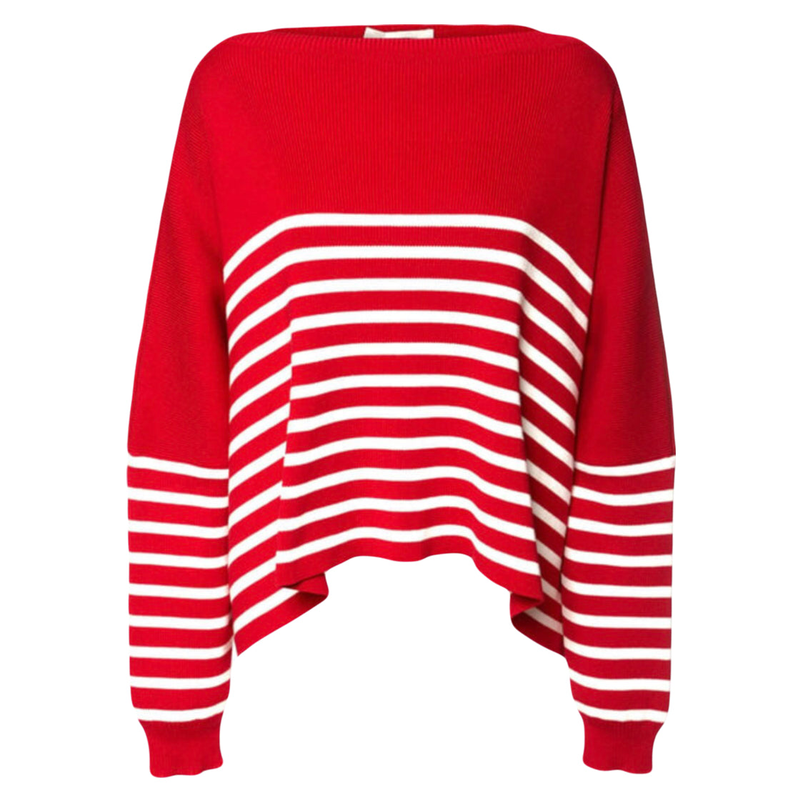 VALENTINO Striped jumper is Red Ivory with logo at the back size M RRP $1900