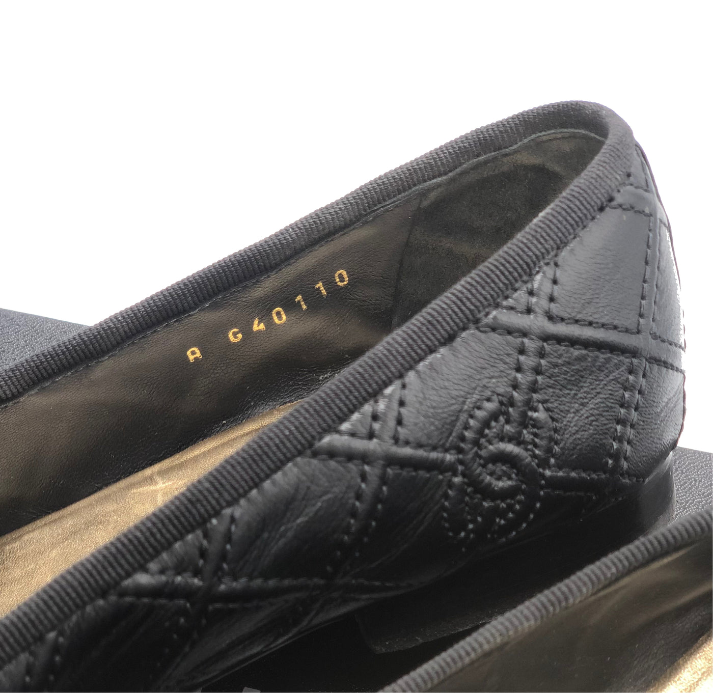 CHANEL Ballet Flat Quilted CC leather and patent cap toe size 37.5 with box RRP: £820