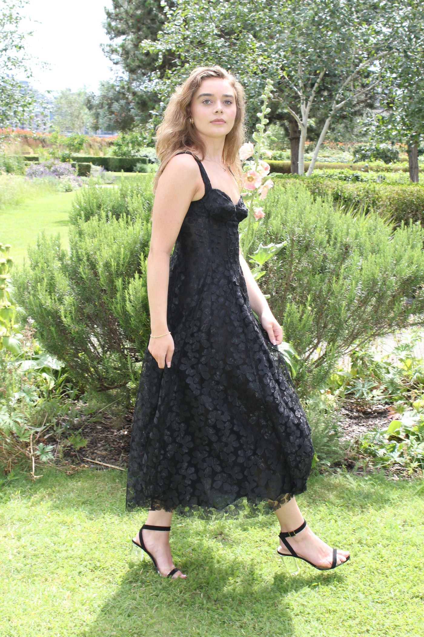 SCANLAN THEODORE black floral sheer dress size US4 original rrp £685