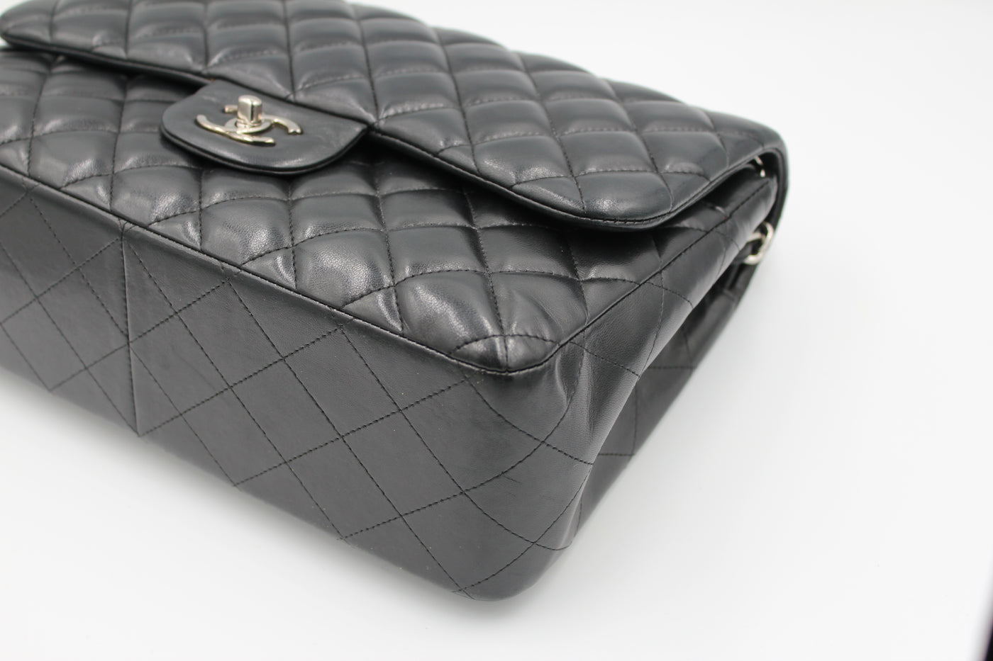 CHANEL Jumbo double flap lambskin with silver hardware full set RRP: £9540