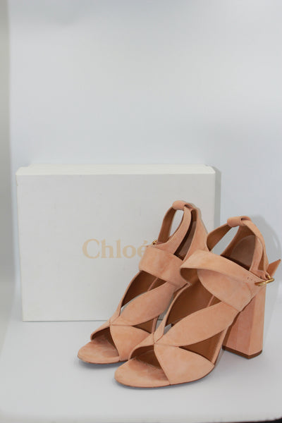 CHLOE suede heels size 40.5 with box