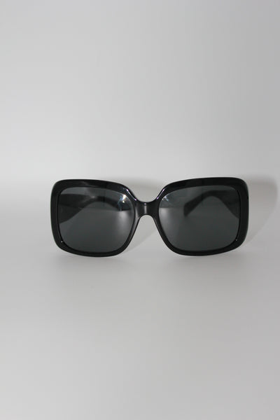 CHANEL black crystals sunglasses with case