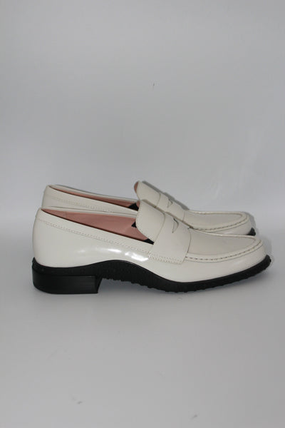 TOD'S white leather loafers size 38