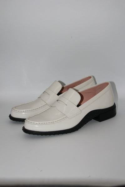 TOD'S white leather loafers size 38