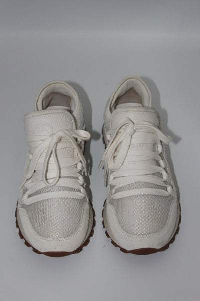 BRUNELLO CUCCINELLI white lace up trainers size 38