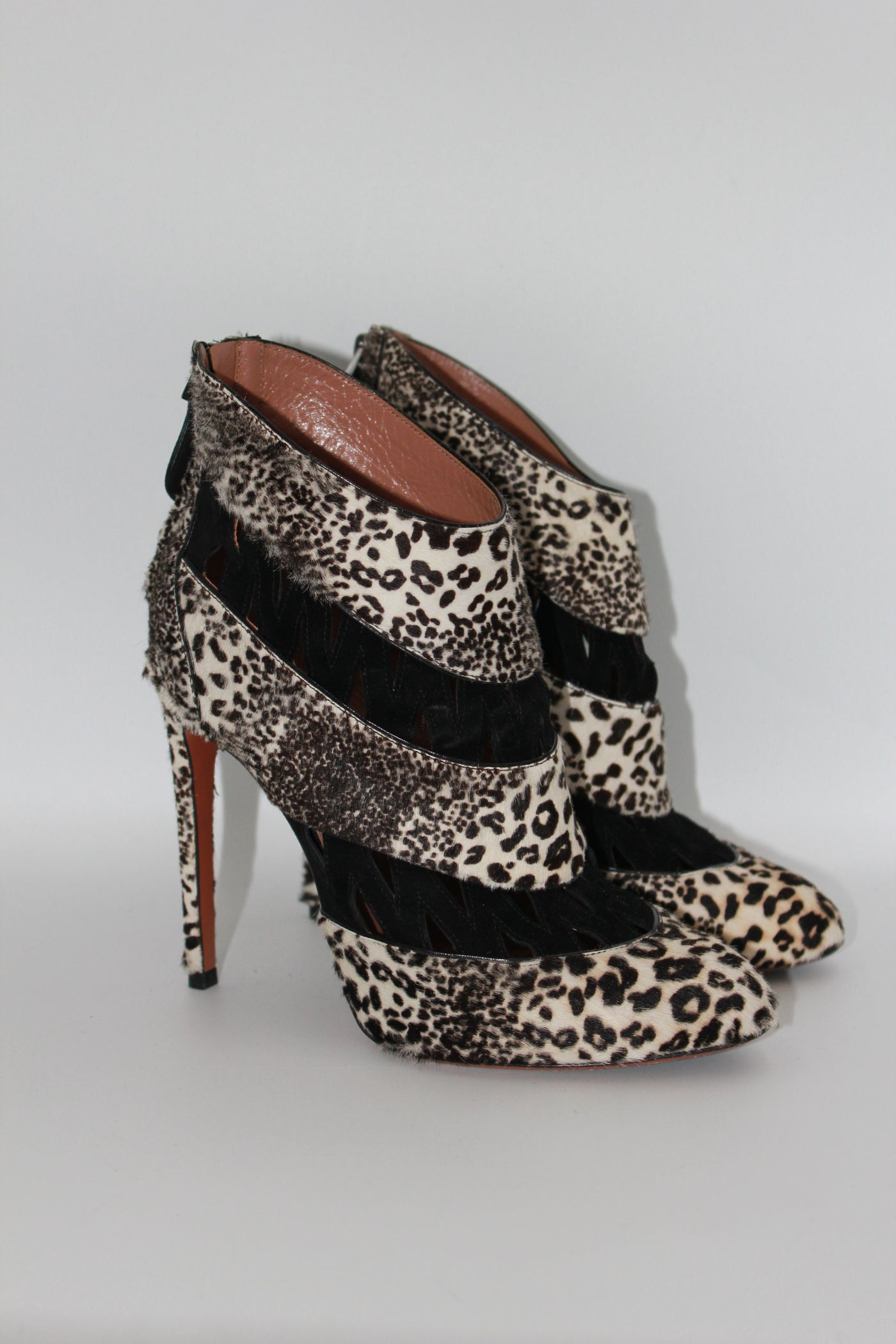 Azzedine ALAIA ponyskin animal print boots size 39.5