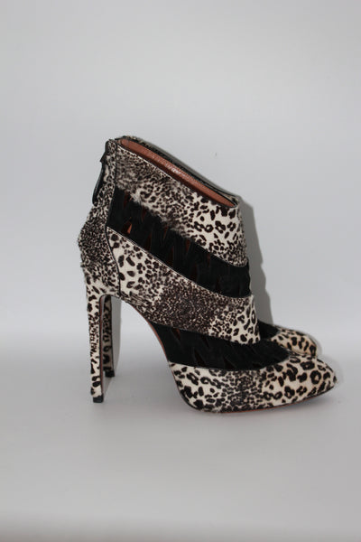 Azzedine ALAIA ponyskin animal print boots size 39.5