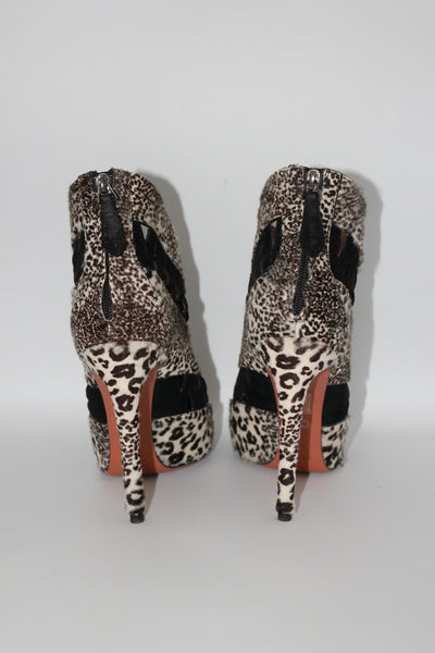 Azzedine ALAIA ponyskin animal print boots size 39.5