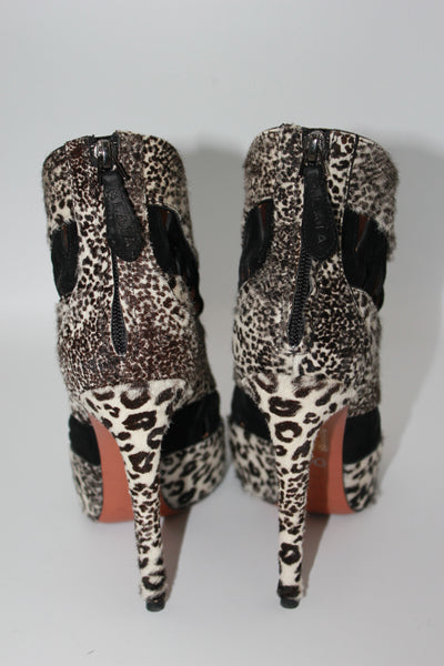 Azzedine ALAIA ponyskin animal print boots size 39.5