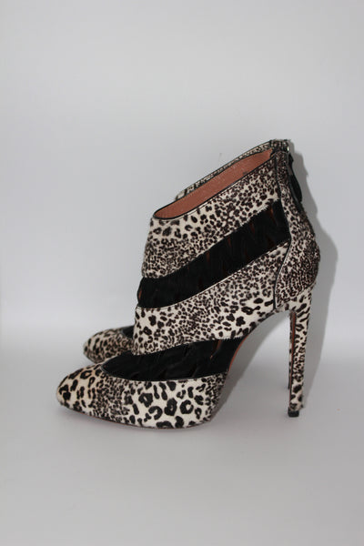 Azzedine ALAIA ponyskin animal print boots size 39.5