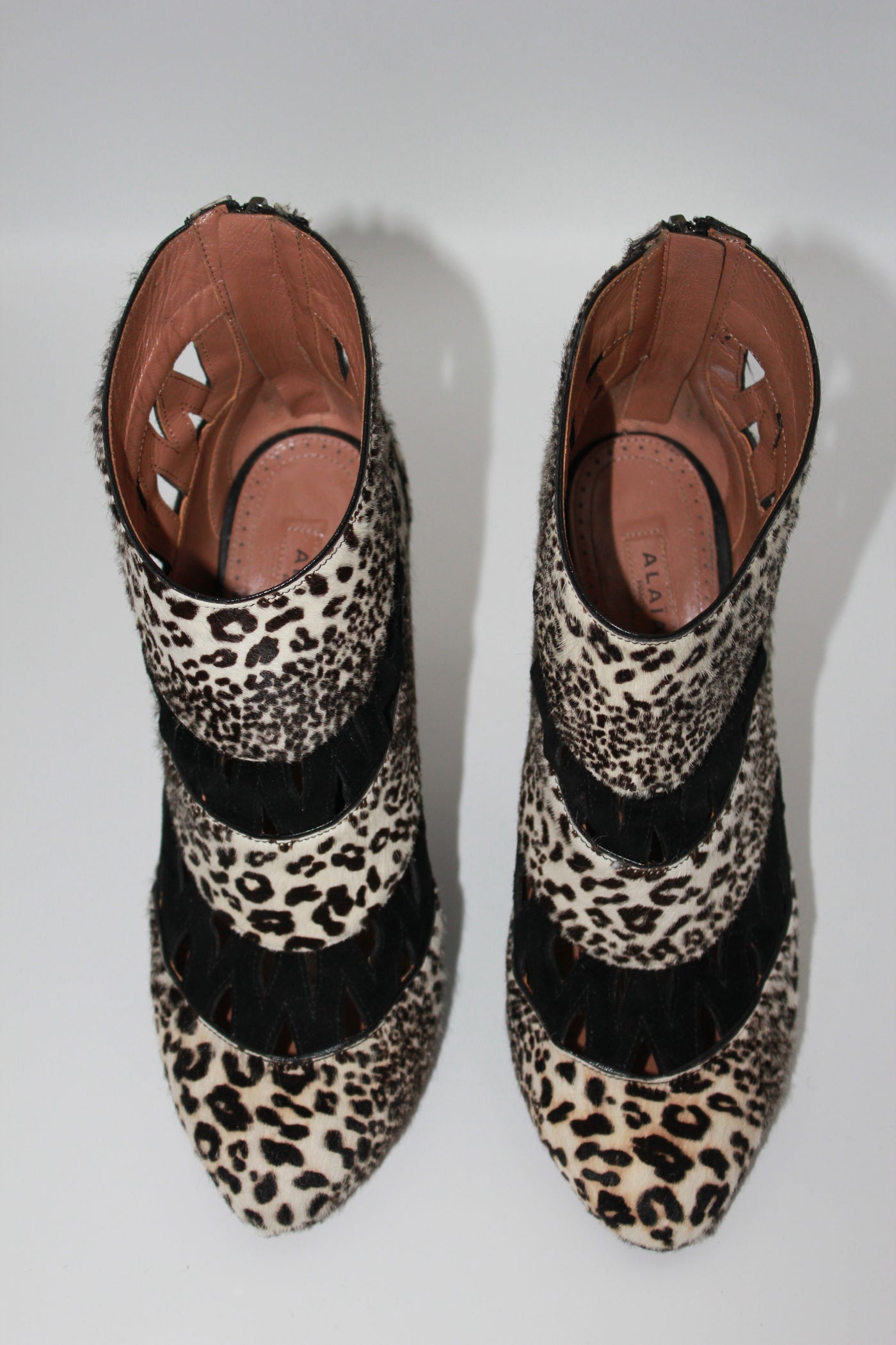 Azzedine ALAIA ponyskin animal print boots size 39.5