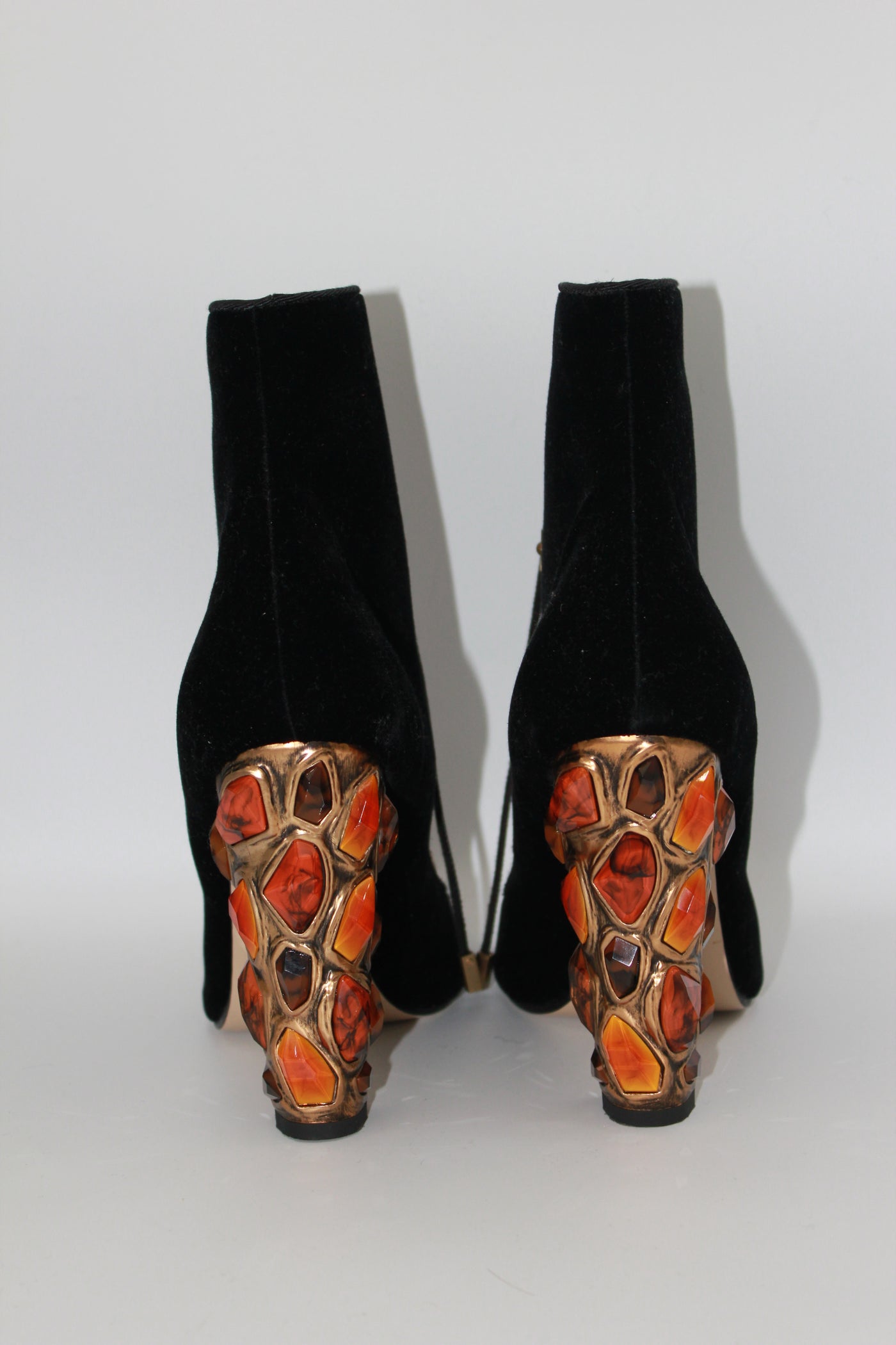 PAUL ANDREW Gem Velvet Ankle Heels size 39 RRP: $1495