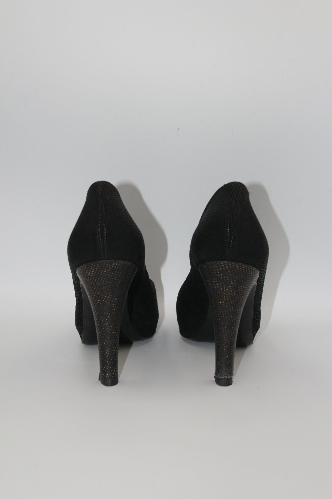 CHANEL black shimmering heels size 37.5