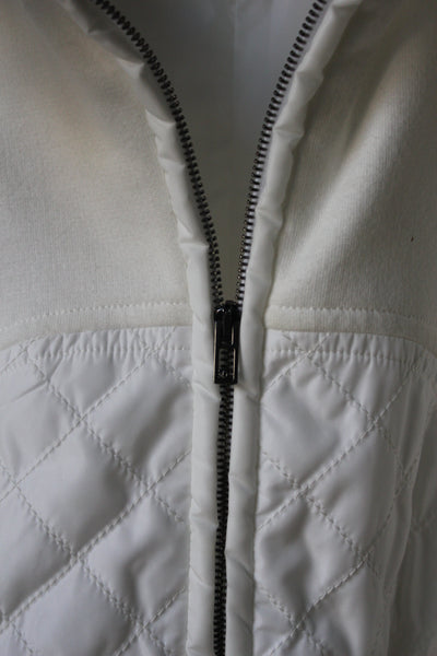 CHANEL white zipper hoodie jacket size 34 oversized