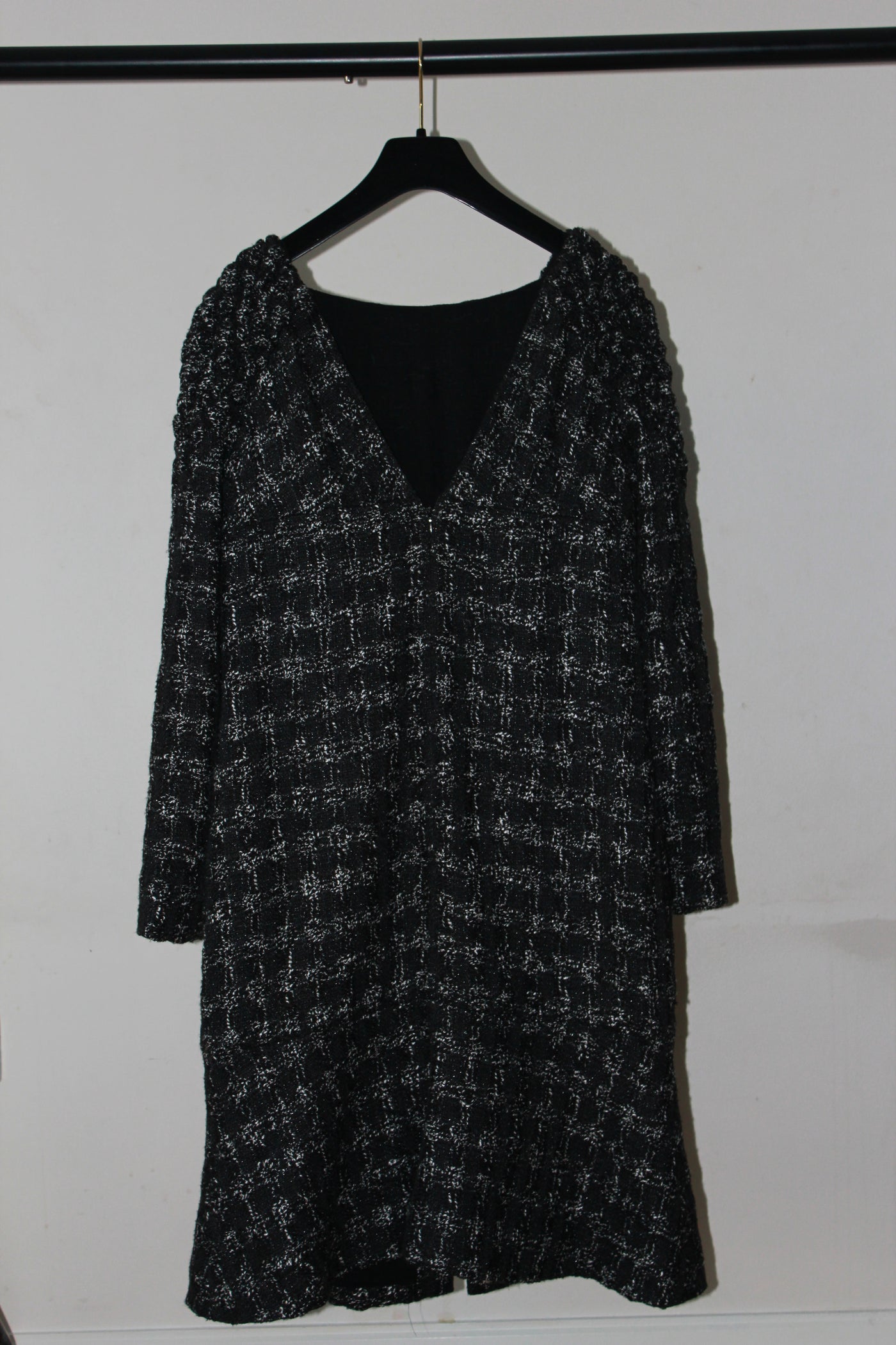 CHANEL Black and white Tweed dress size 40