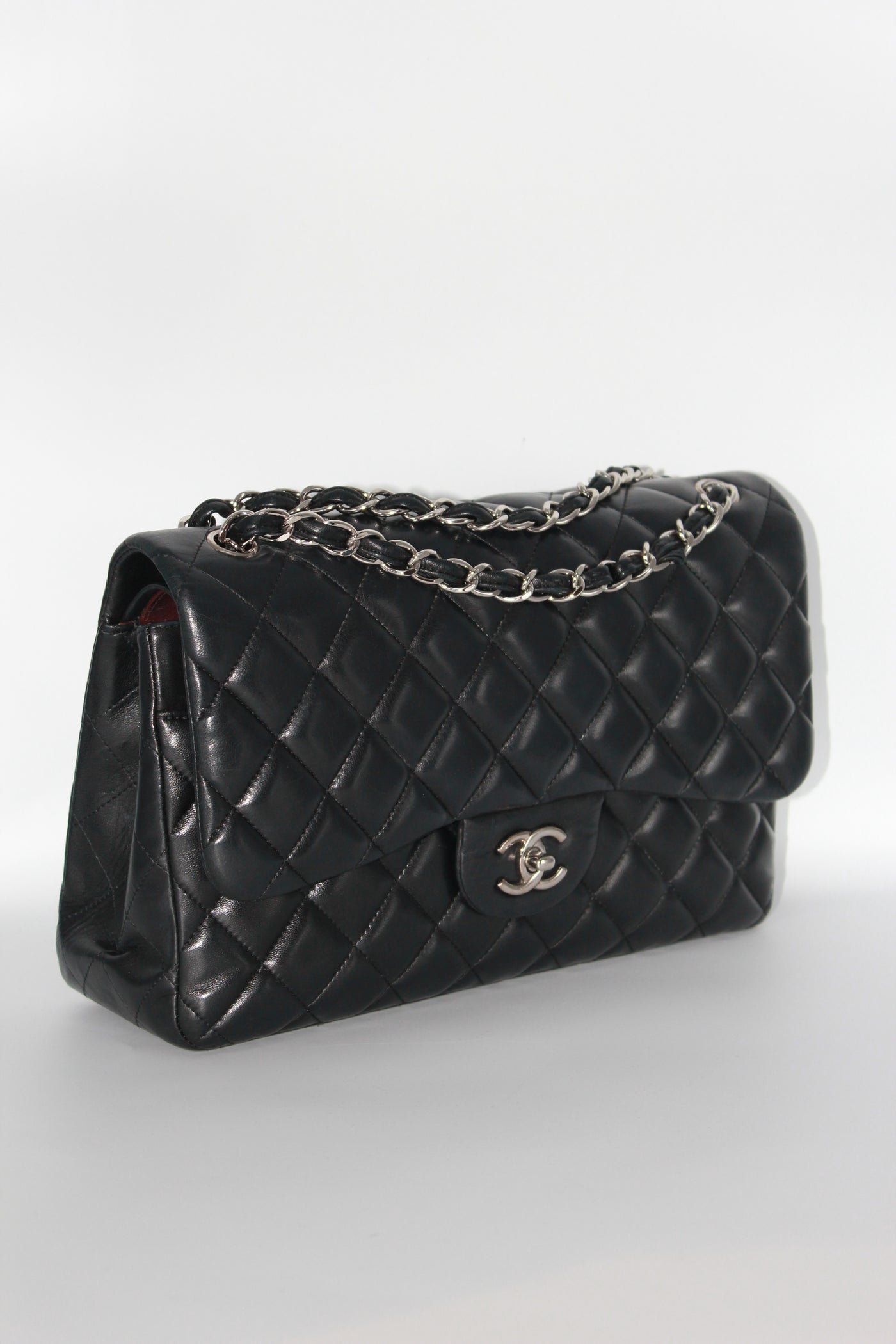 CHANEL Jumbo double flap lambskin with silver hardware full set RRP: £9540