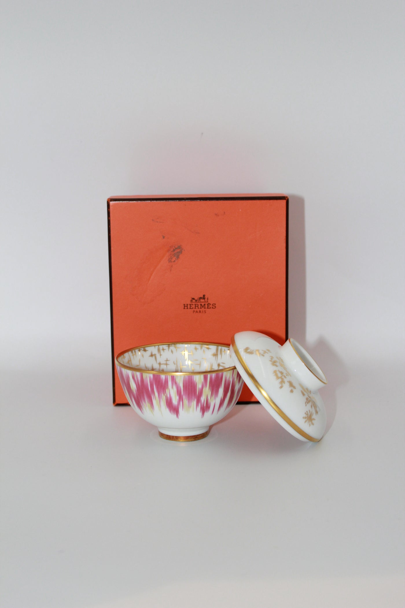 HERMES small Ikat sugar bowl with box