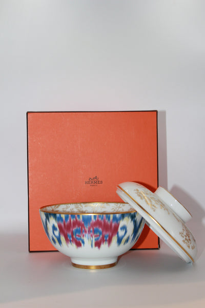 HERMES large bowl "en voyage pour Ikat" with box