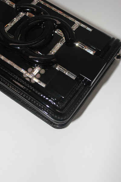 CHANEL lego brick crystals clutch on chain