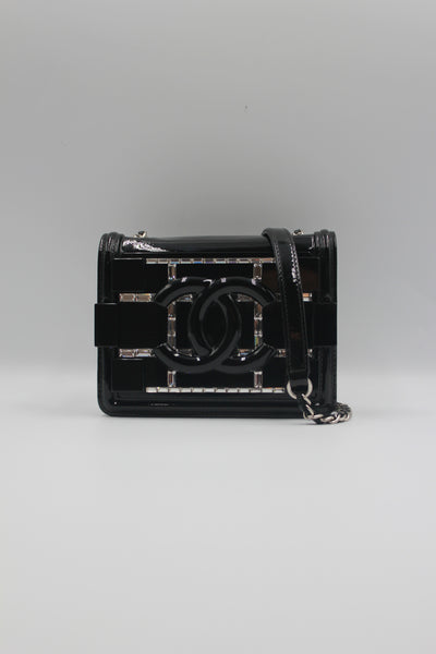 CHANEL lego brick crystals clutch on chain