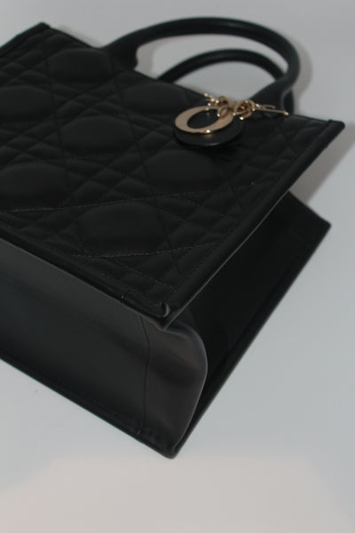 Christian DIOR black leather small book tote with strap new collection 2024