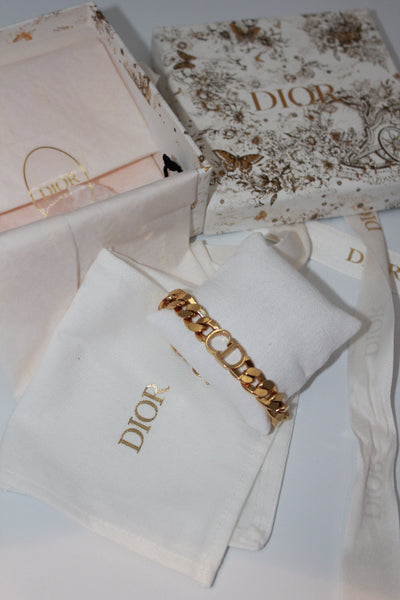 Christian DIOR danseuse etoile gold bracelet full set