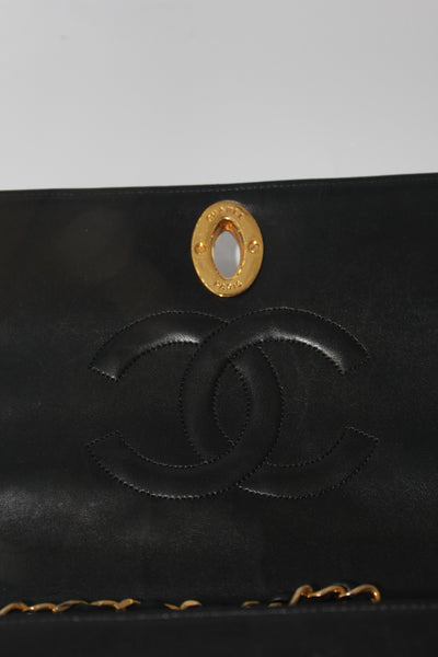 CHANEL rare vintage flap handbag with xl CC clasp closure