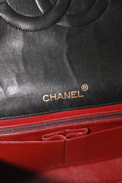 CHANEL rare vintage flap handbag with xl CC clasp closure