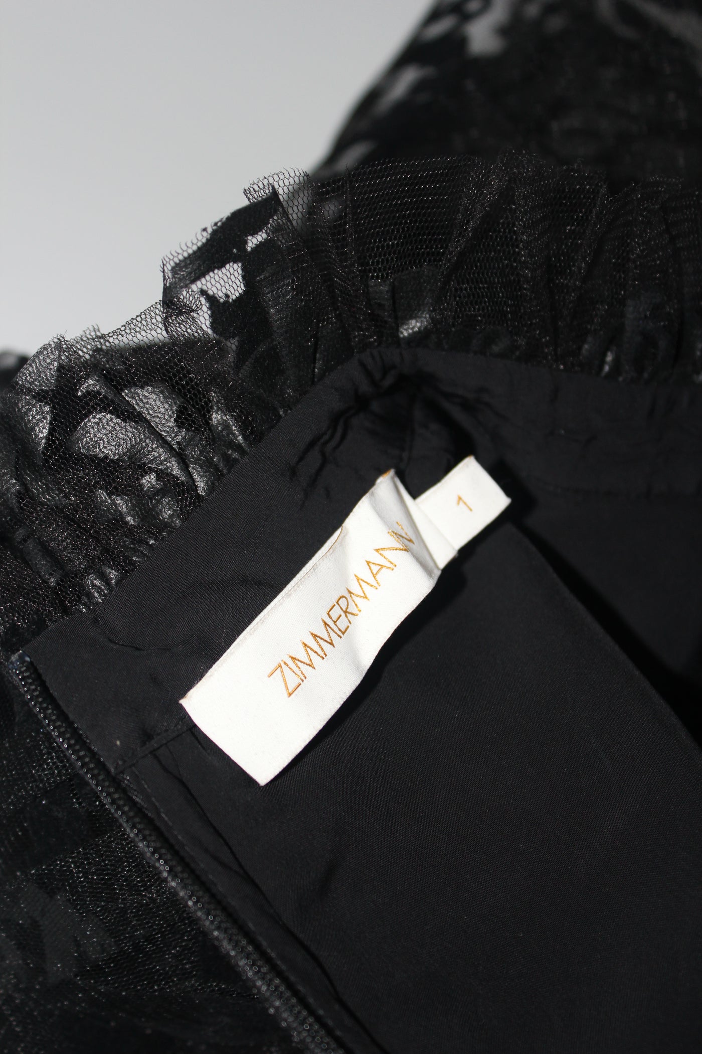 ZIMMERMANN black sheer blouse size 1