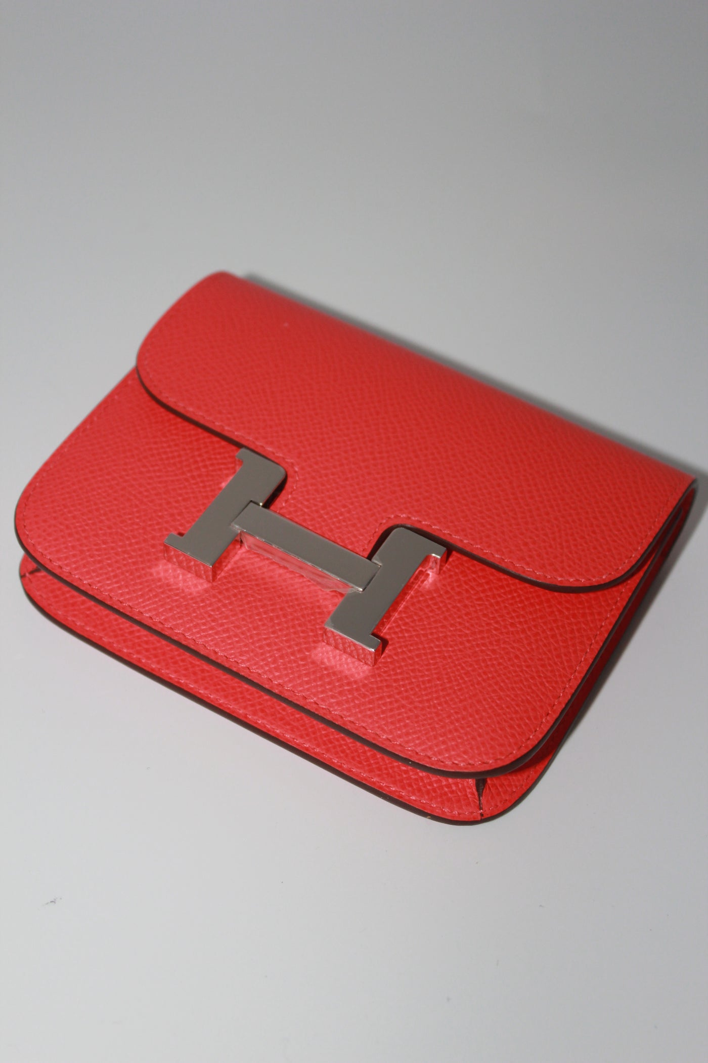 HERMES constance slim wallet epsom palladium hardware full set