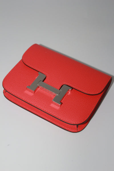 HERMES constance slim wallet epsom palladium hardware full set