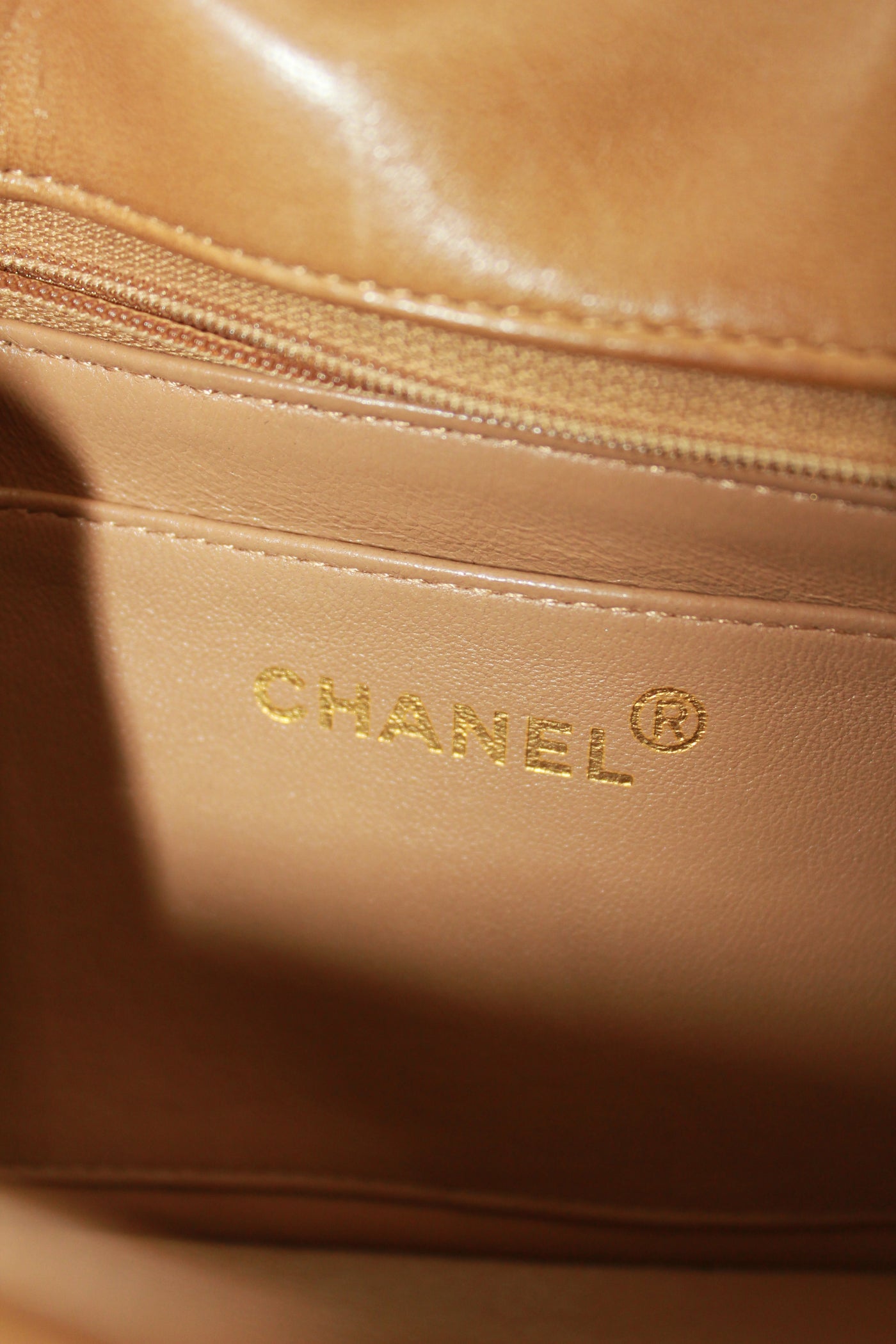 CHANEL rare caramel double flap wave leather handbag