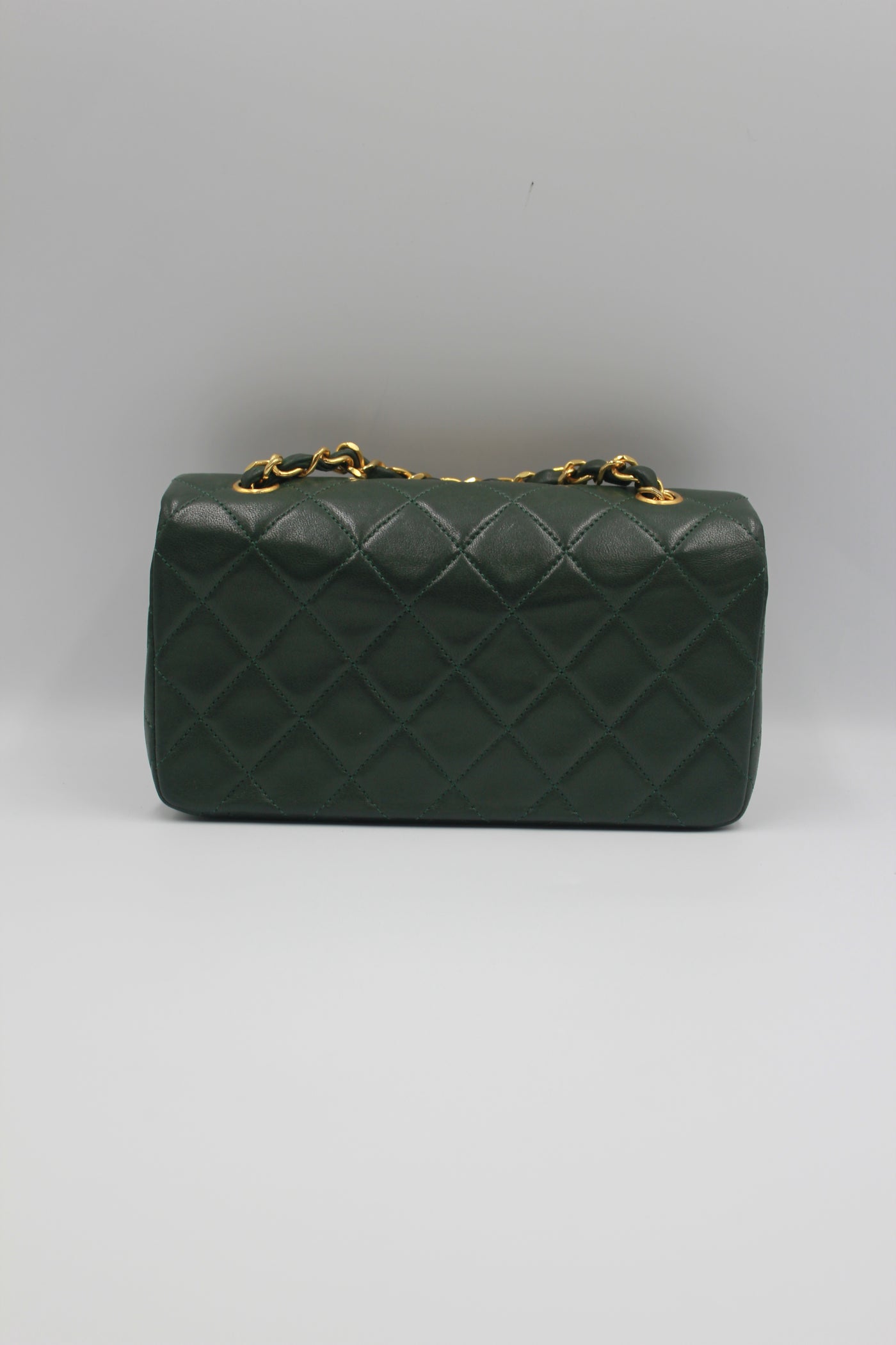 CHANEL rare mini full flap british green 24 ct gold hardware