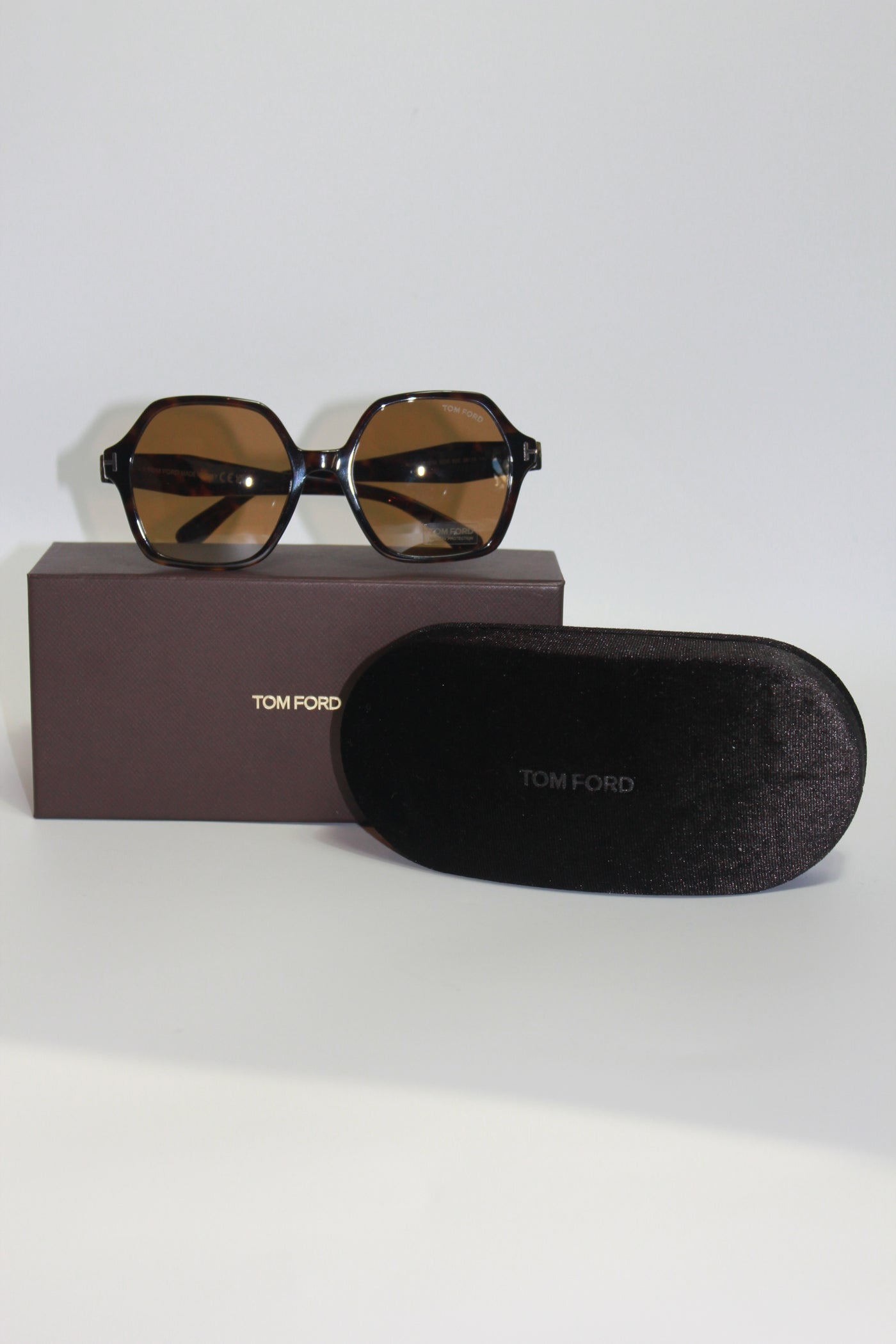 TOM FORD tortoise sunglasses new with case and box