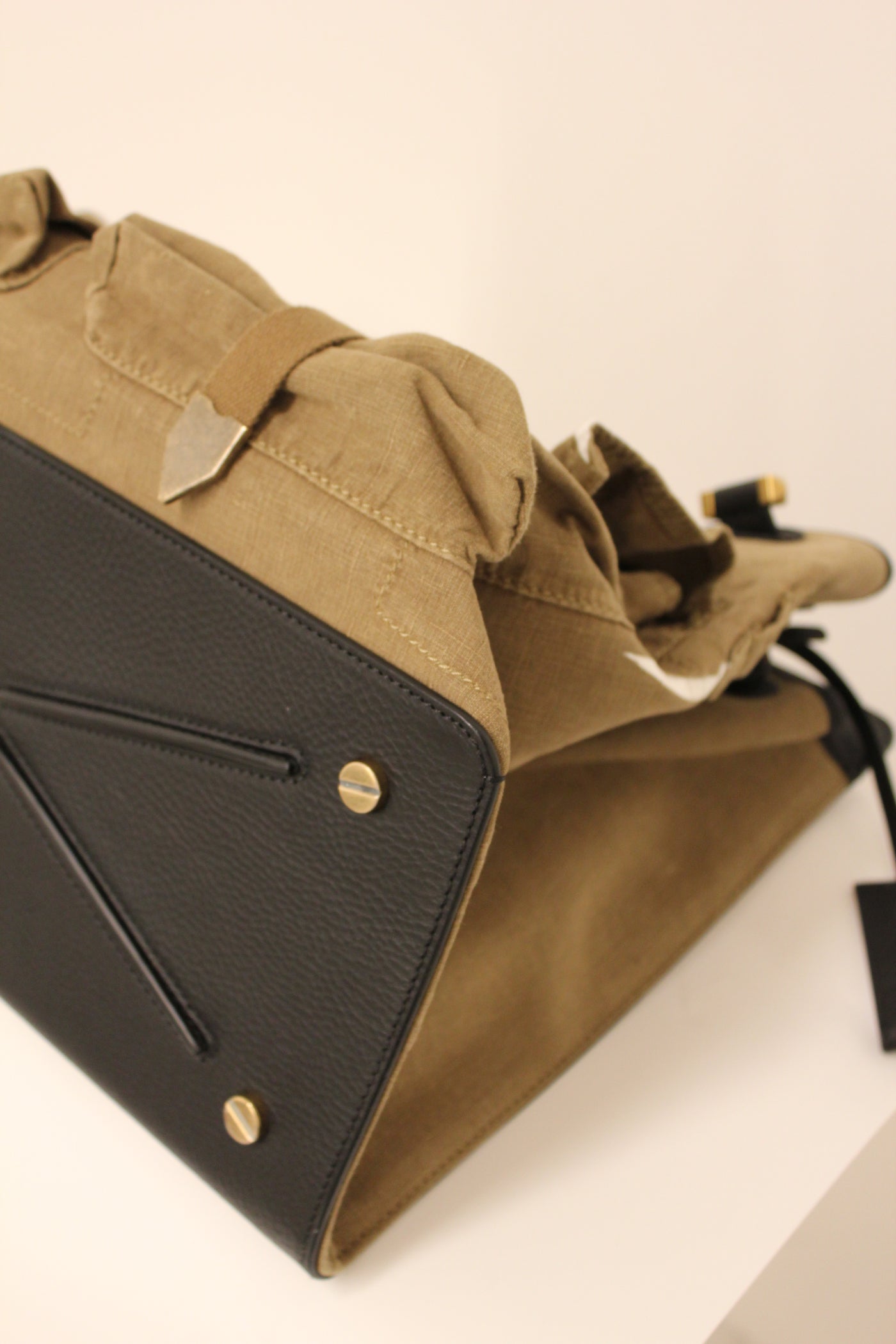 VALENTINO VLTN Military Khaki Canvas Maxi Top Handle