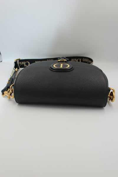 CHRISTIAN DIOR Medium Bobby Leather Handbag with Canvas Strap