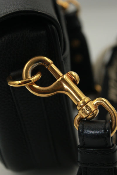 CHRISTIAN DIOR Medium Bobby Leather Handbag with Canvas Strap