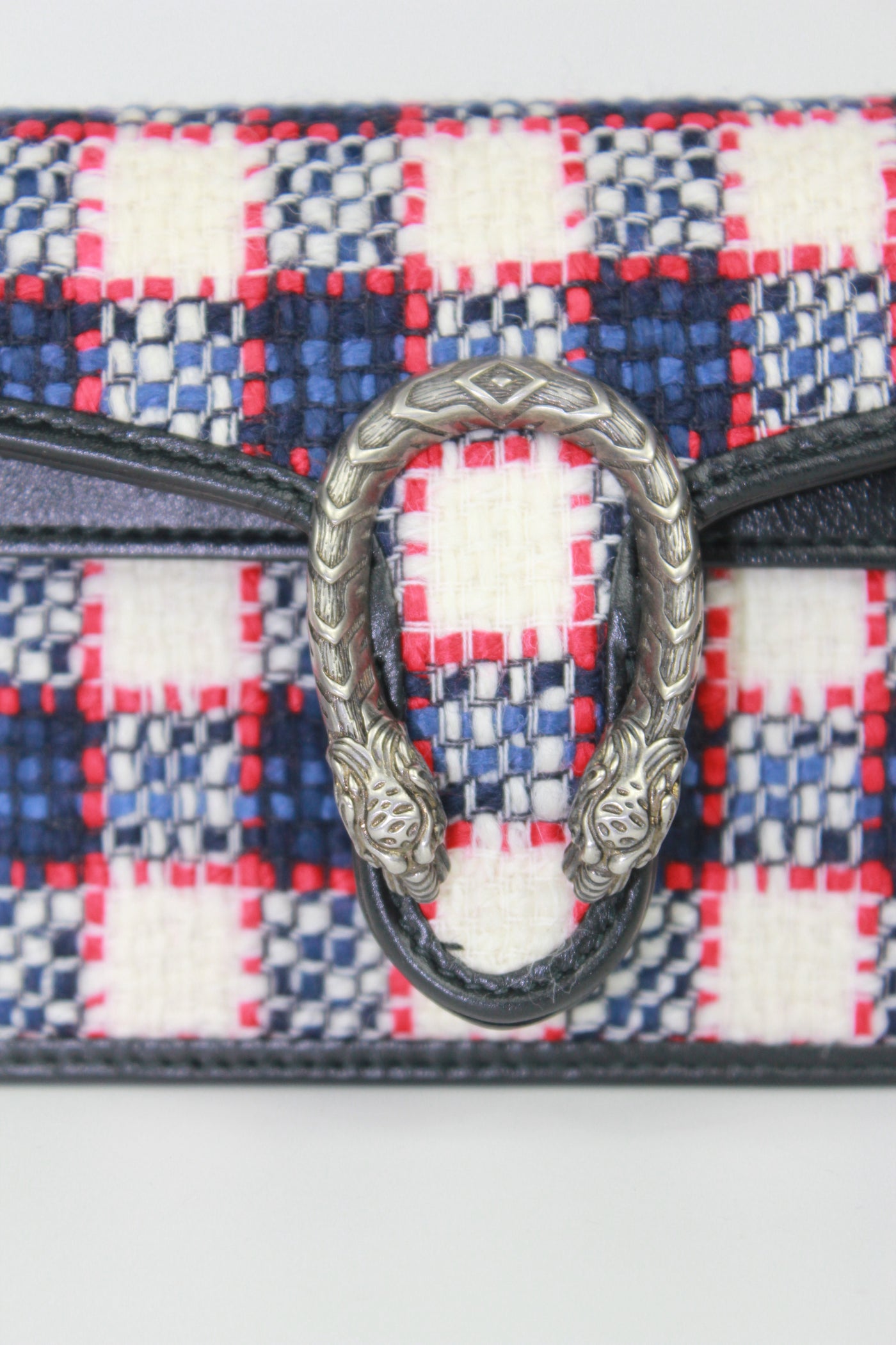 GUCCI Dyonisus extra mini tweed red, white, navy handbag