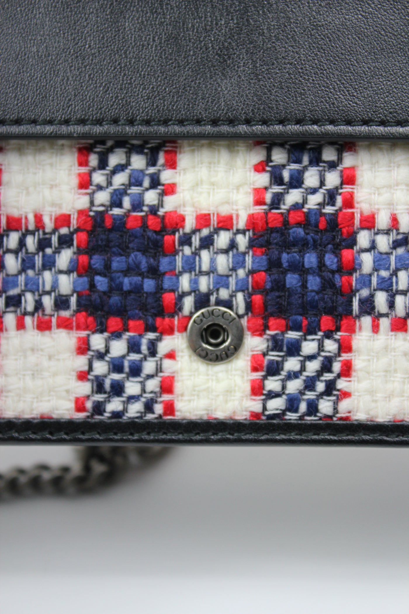 GUCCI Dyonisus extra mini tweed red, white, navy handbag