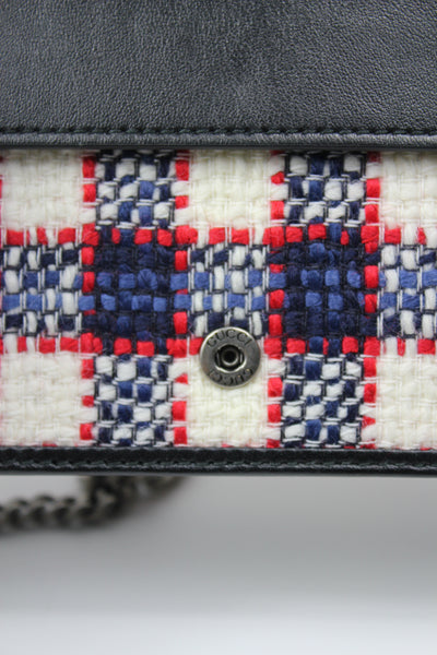 GUCCI Dyonisus extra mini tweed red, white, navy handbag
