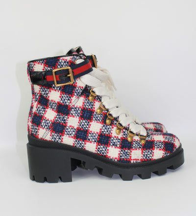 GUCCI tweed ankle boots size 38.5 never worn