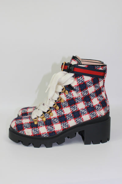 GUCCI tweed ankle boots size 38.5 never worn
