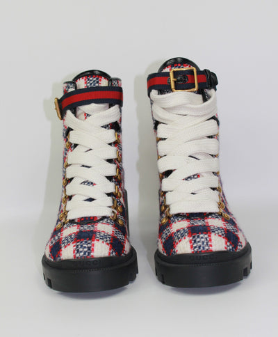 GUCCI tweed ankle boots size 38.5 never worn